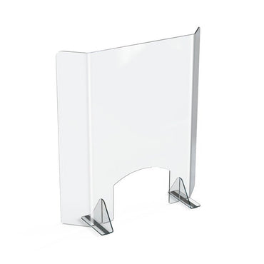 19.5" x 29.5" Countertop Sneeze Guard, Protective Barrier Safety Shield, with Angled Wings - Braeside Displays